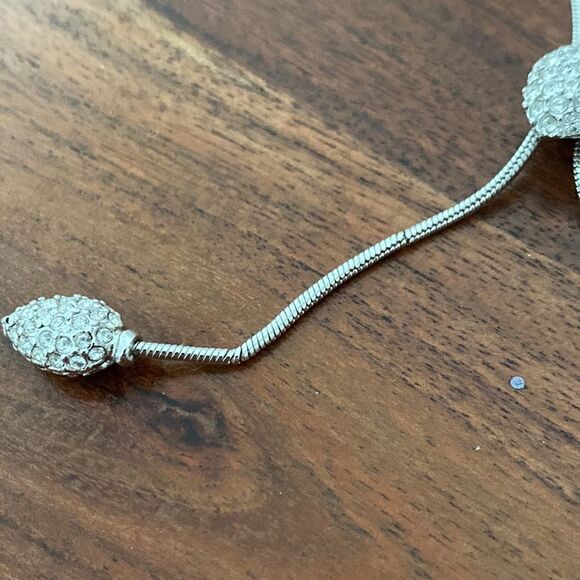 Kate Spade Women’s Necklace Adjustable Silver Gumdrop Faux Diamond - Picture 3 of 5